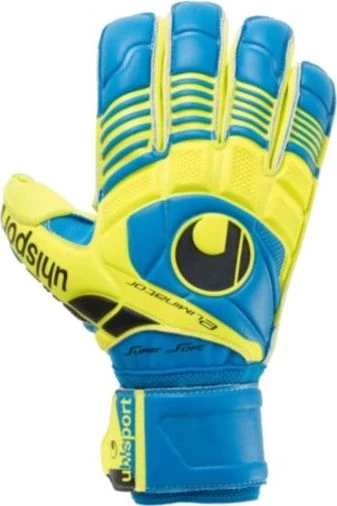 Вратарские перчатки Uhlsport ELIMINATOR SUPERSOFT ROLLFINGER сине-желто-черные 1000438 01