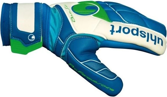 Вратарские перчатки Uhlsport FANGMASCHINE AQUASOFT HN ION-MASK сине-бело-зеленые 1000378 01