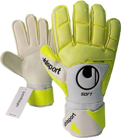 Вратарские перчатки Uhlsport PURE ALLIANCE SOFT PRO желто-белые 1011172 01
