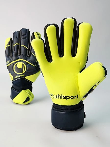 Вратарские перчатки Uhlsport ABSOLUTGRIP JR PRO HN #255 желто-сине-черные 1011121 03 2019