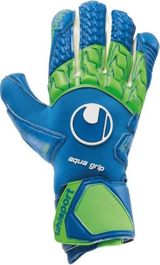 Вратарские перчатки Uhlsport AQUAGRIP HN сине-зеленые 1011070 01