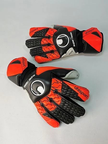Воротарські рукавички Uhlsport SUPER RESIST оранжево-чорно-білі 1011076 01