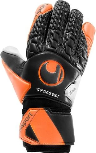 Воротарські рукавички Uhlsport SUPER RESIST HN чорно-оранжево-білі 1011158 01