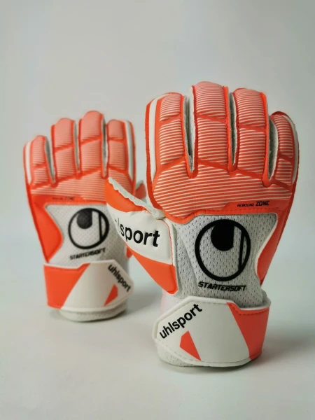 Воротарські рукавички Uhlsport STARTER SOFT #306 біло-жовтогарячі 1011173 02 2020