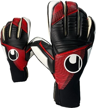 Воротарські рукавички Uhlsport POWERLINE SUPERGRIP+ RF чорно-червоно-білі 1007-981264