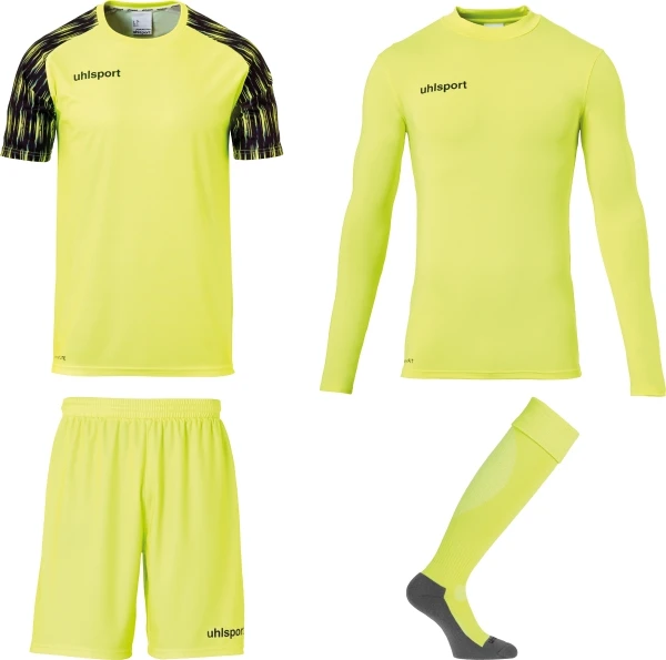 Комплект вратарской формы детский Uhlsport REACTION GOALKEEPER SET желто-черный 1003667 03