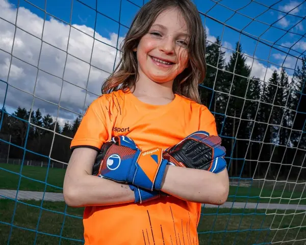 Воротарські рукавиці Uhlsport POWERLINE SOFT PRO синьо-оранжево-білі 1011311 01 1060