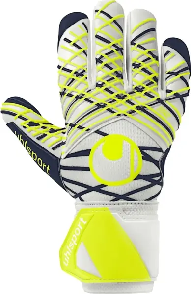 Вратарские перчатки детские Uhlsport ABSOLUTGRIP HN PRO JR бело-лимонно-темно-синие 1011366 01