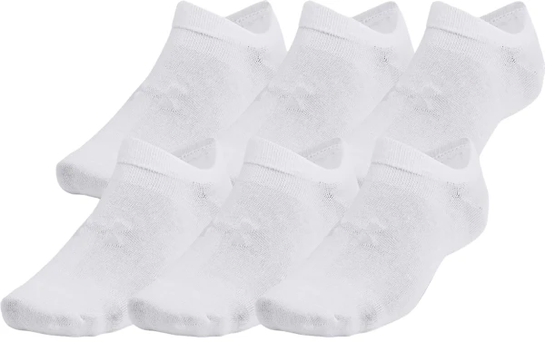 Носки Under Armour ESSENTIAL NO SHOW 6PK белые (6 пар) 1382611-100