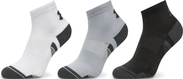 Носки Under Armour PERFORMANCE TECH 3PK QTR бело-серо-черные (3 пары) 1379510-011
