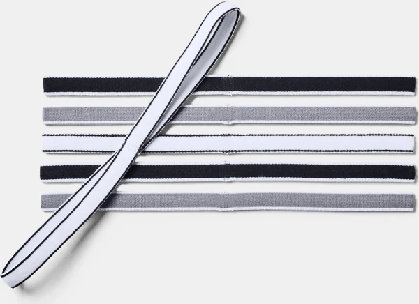 Повязка на голову женская Under Armour MINI HEADBANDS (6PK) черно-серо-белые (6 штук) 1286016-005