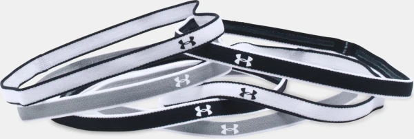 Повязка на голову женская Under Armour MINI HEADBANDS (6PK) черно-серо-белые (6 штук) 1286016-005