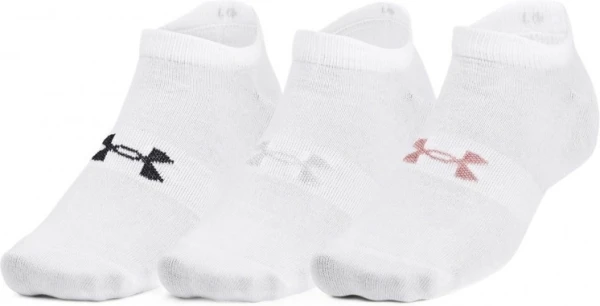 Носки Under Armour ESSENTIAL NO SHOW 3PK белые (3 пары) 1361459-100