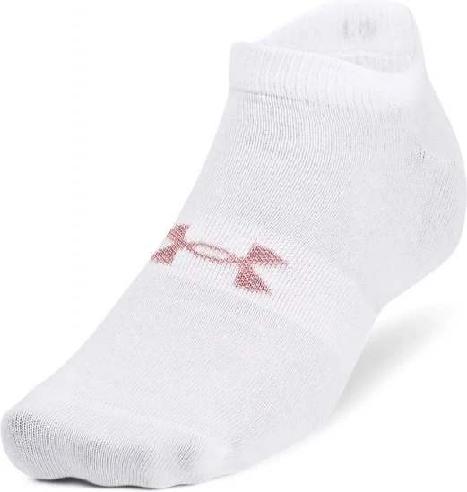 Носки Under Armour ESSENTIAL NO SHOW 3PK белые (3 пары) 1361459-100