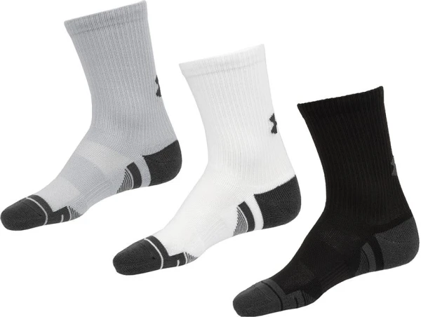 Шкарпетки Under Armour PERFORMANCE TECH 3PK CREW чорно-сіро-білі (3 пари) 1379512-011