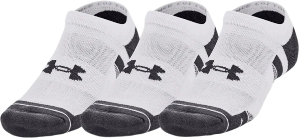 Носки Under Armour PERFORMANCE COTTON 3PK NO SHOW белые (3 пары) 1379526-100