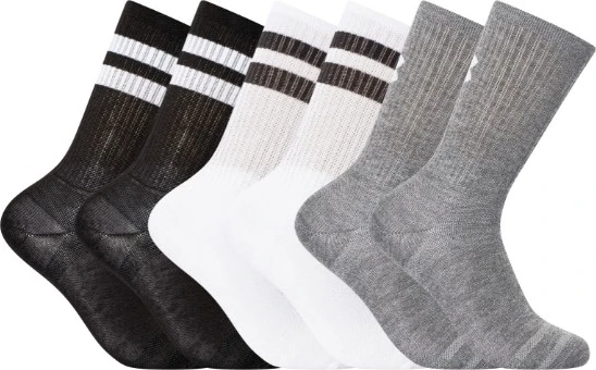 Носки Under Armour ESSENTIAL 6PK CREW белые/серые/черные (6 пар) 1387058-101