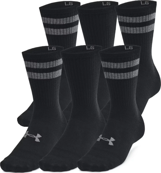 Носки Under Armour ESSENTIAL 6PK CREW черные (6 пар) 1387058-001