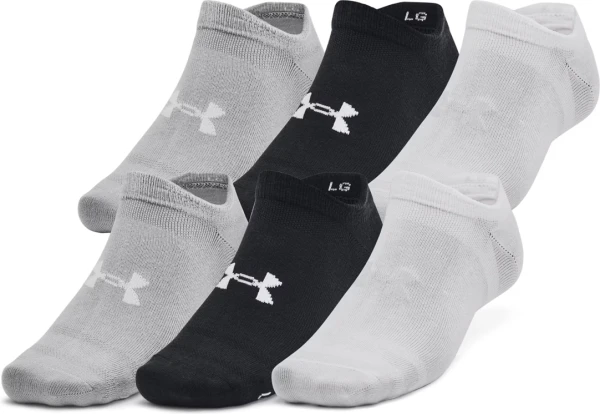 Шкарпетки Under Armour ESSENTIAL NO SHOW 6PK білі/сірі/чорні (6 пар) 1382611-002