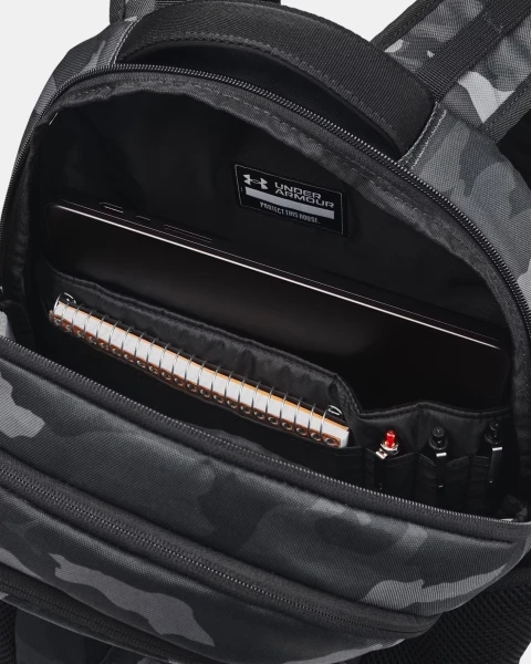 Рюкзак Under Armour HUSTLE 6.0 BACKPACK чорно-сірий камуфляж 1384672-001