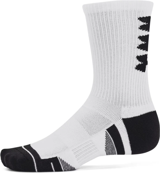 Носки Under Armour PERFORMANCE TECH 3PK CREW SOCKS белые (3 пары) 1379515-101