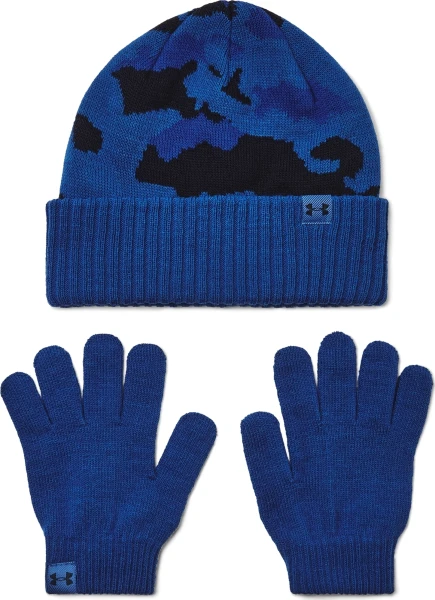 Зимний набор аксессуаров детский Under Armour BEANIE/GLOVE COMBO сине-черный камуфляж 1386641-432