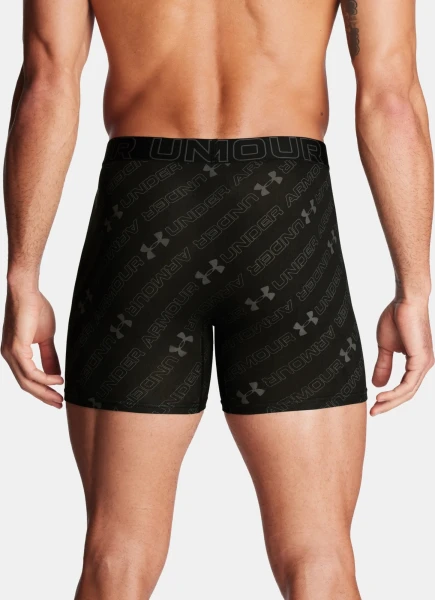 Труси (боксерки) Under Armour PERFORMANCE COTTON 6IN 3-PACK PRINTED BOXERJOCK чорно-сірі, сірі, чорні (3 пари) 1383890-001