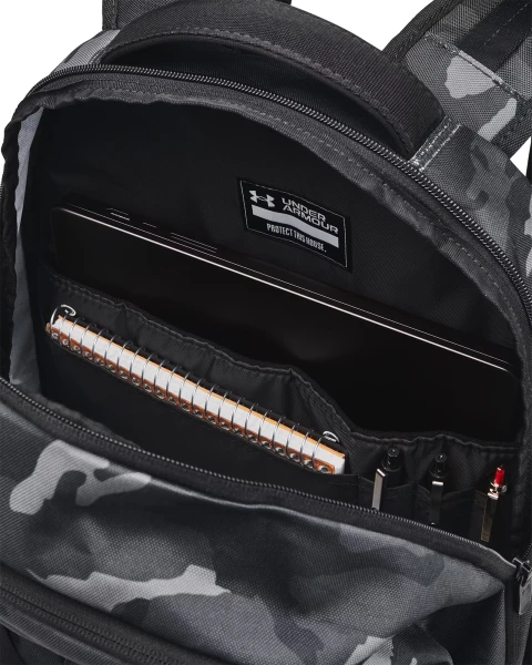 Рюкзак Under Armour HUSTLE 6.0 PRO BACKPACK чорно-сірий камуфляж 1384671-002