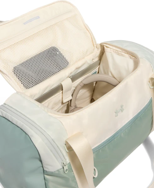Сумка спортивна жіноча Under Armour STUDIO DUFFLE BP 33L зелено-бежева 1388929-348