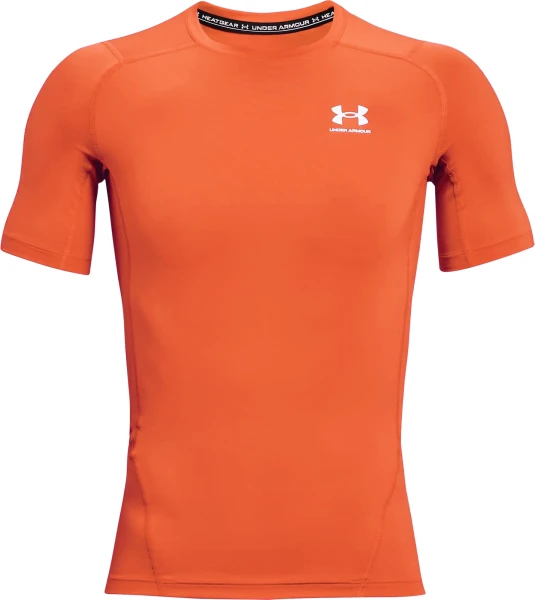 Футболка компрессионная Under Armour HEATGEAR SHORT SLEEVE оранжевая 1361518-847