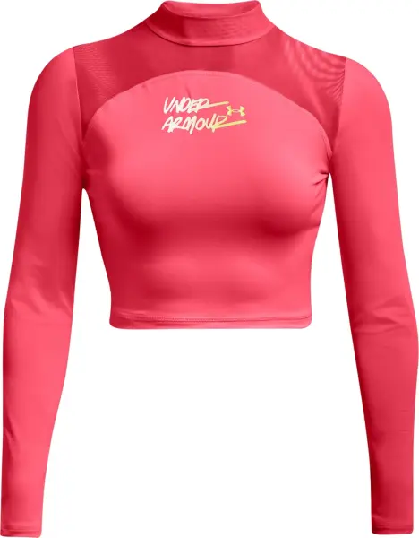 Лонгслив женский Under Armour HEATGEAR® CROP MOCK NECK TOP коралловый 1365760-819