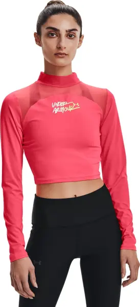 Лонгслив женский Under Armour HEATGEAR® CROP MOCK NECK TOP коралловый 1365760-819