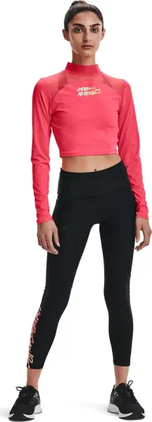 Лонгслив женский Under Armour HEATGEAR® CROP MOCK NECK TOP коралловый 1365760-819