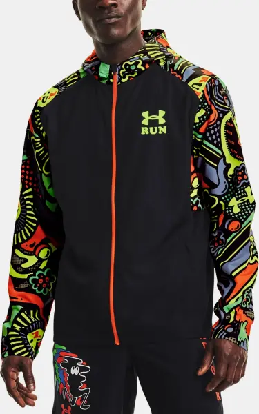 Ветровка Under Armour KEEP RUN WEIRD черно-оранжево-желто-синяя 1365667-001
