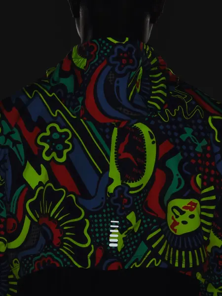 Ветровка Under Armour KEEP RUN WEIRD черно-оранжево-желто-синяя 1365667-001