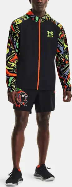 Ветровка Under Armour KEEP RUN WEIRD черно-оранжево-желто-синяя 1365667-001