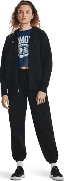 Толстовка жіноча Under Armour RIVAL FLEECE чорна 1379497-001