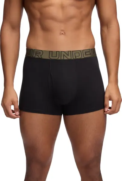 Трусы (боксерки) Under Armour PERFORMANCE COTTON 3IN 3-PACK BOXERJOCK черные, оливковые (3 штуки) 1383891-005