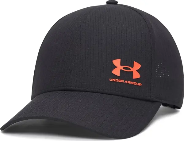 Кепка Under Armour MEN'S ISO-CHILL ARMOURVENT ADJUSTABLE CAP чорно-помаранчева 1383440-003