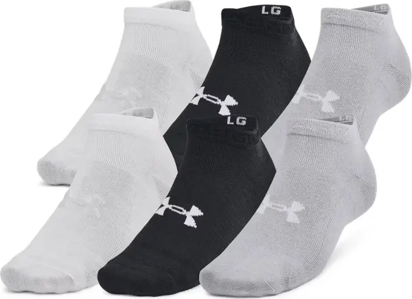 Шкарпетки Under Armour ESSENTIAL UNISEX 6-PACK LOW CUT SOCKS білі, сірі, чорні (6 пар) 1386239-002