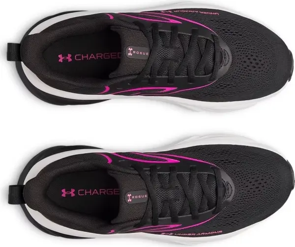 Кроссовки беговые женские Under Armour CHARGED+ ROGUE 6 черно-розовые 6006720-003