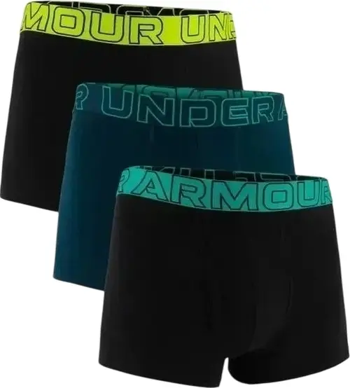 Труси (боксерки) Under Armour PERFORMANCE COTTON 3IN 3-PACK BOXERJOCK чорні, темно-бірюзові (3 штуки) 1383891-007