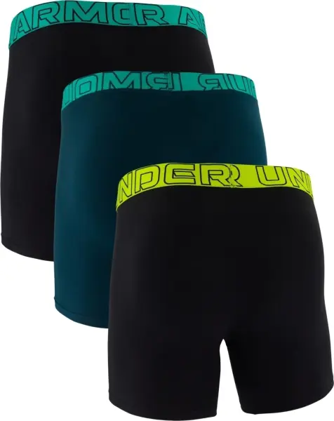 Труси (боксерки) Under Armour PERFORMANCE COTTON 6IN 3-PACK BOXERJOCK чорні, темно-бірюзові (3 штуки) 1383889-007