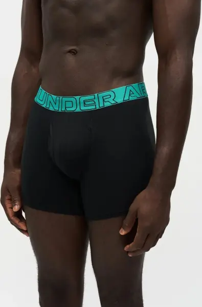 Труси (боксерки) Under Armour PERFORMANCE COTTON 6IN 3-PACK BOXERJOCK чорні, темно-бірюзові (3 штуки) 1383889-007