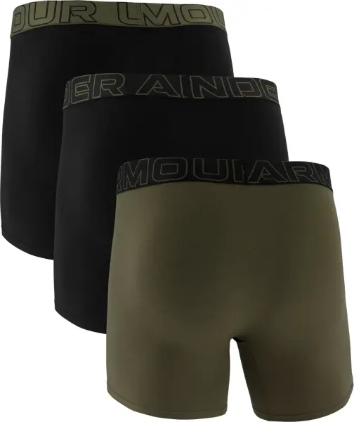 Трусы (боксерки) Under Armour PERFORMANCE COTTON 6IN 3-PACK BOXERJOCK черные, хаки (3 штуки) 1383889-005