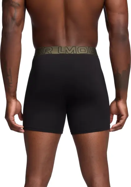 Трусы (боксерки) Under Armour PERFORMANCE COTTON 6IN 3-PACK BOXERJOCK черные, хаки (3 штуки) 1383889-005
