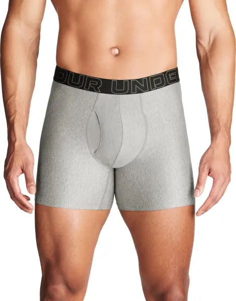 Трусы (боксерки) Under Armour PERFORMANCE TECH 6IN 3-PACK BOXERJOCK серые, черные (3 штуки) 1383878-035