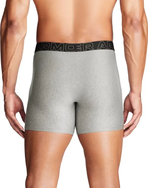 Трусы (боксерки) Under Armour PERFORMANCE TECH 6IN 3-PACK BOXERJOCK серые, черные (3 штуки) 1383878-035