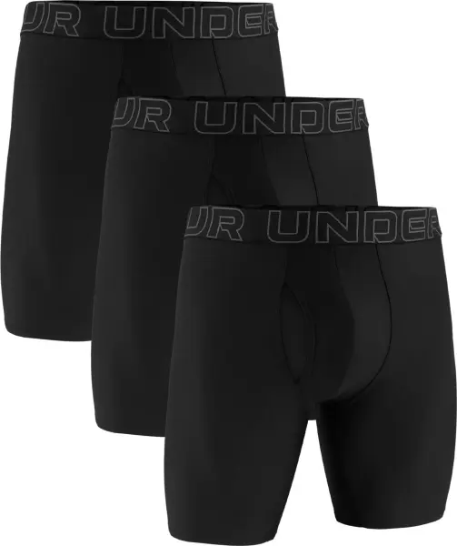 Трусы (боксерки) Under Armour PERFORMANCE TECH 9IN 3-PACK BOXERJOCK черные (3 штуки) 1383880-001