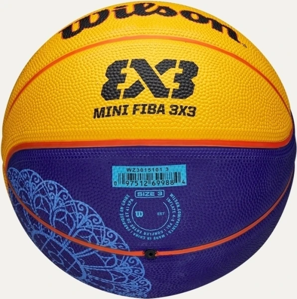 Баскетбольний м'яч Wilson FIBA 3X3 MINI BSKT PARIS 2024 синьо-чорний Розмір 3 WZ3015101XB3